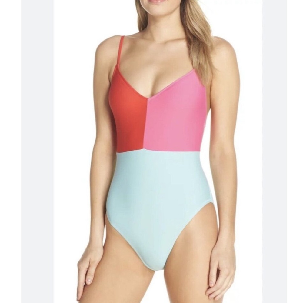 J. Crew | Color Block Strappy Swimsuit One Piece